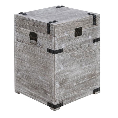 Laredo Trunk End Table, Weathered Gray