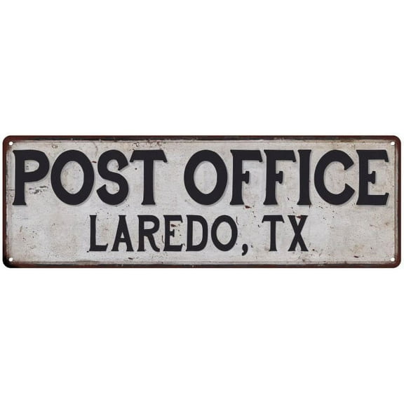 Laredo, Tx Post Office Metal Sign Vintage 6x18 106180011073