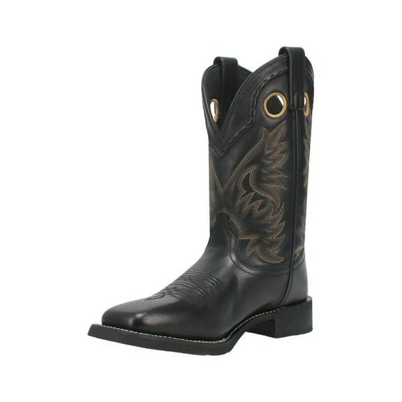 Laredo Western Boots Mens Kane Square Toe 11" Pull On Black 7710