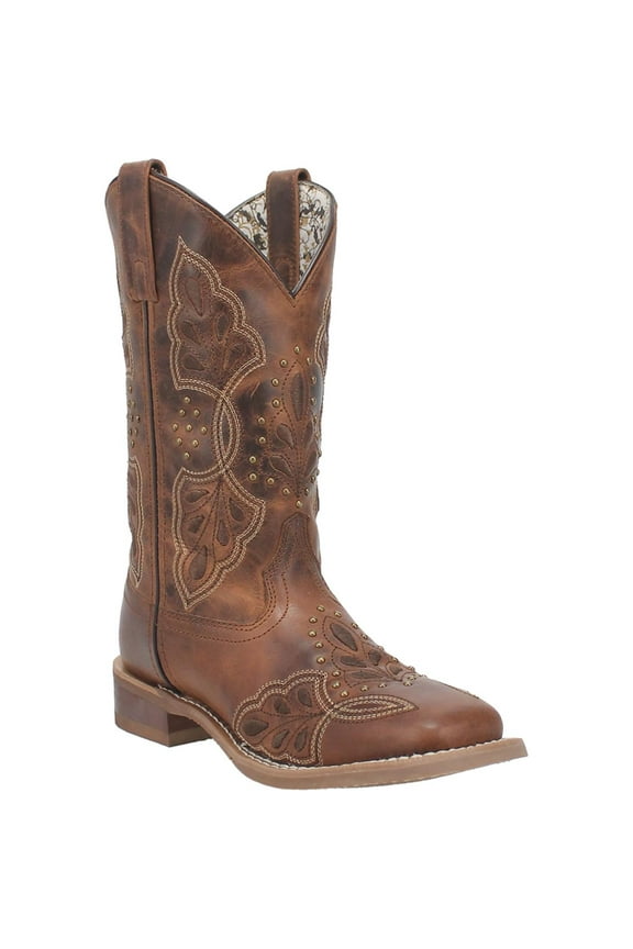 Women's Dionne Western Boot Broad Square Toe Camel 9 1/2 M  US