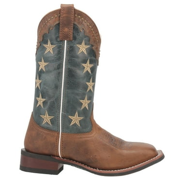 Laredo Womens Early Star Patriotic Square Toe Cowboy  Mid Calf Boots