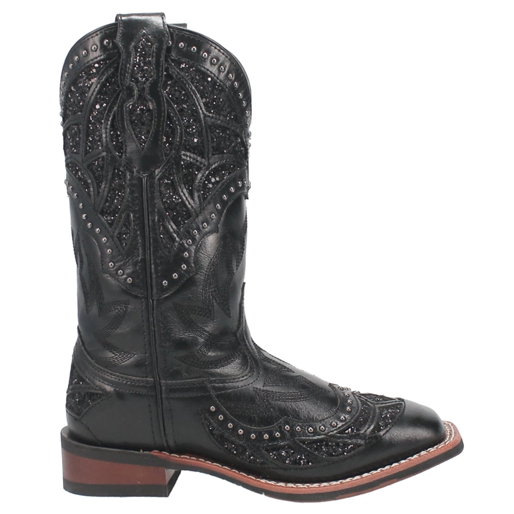 Laredo Womens Eternity Studded Glitter Square Toe Western Cowboy Boots