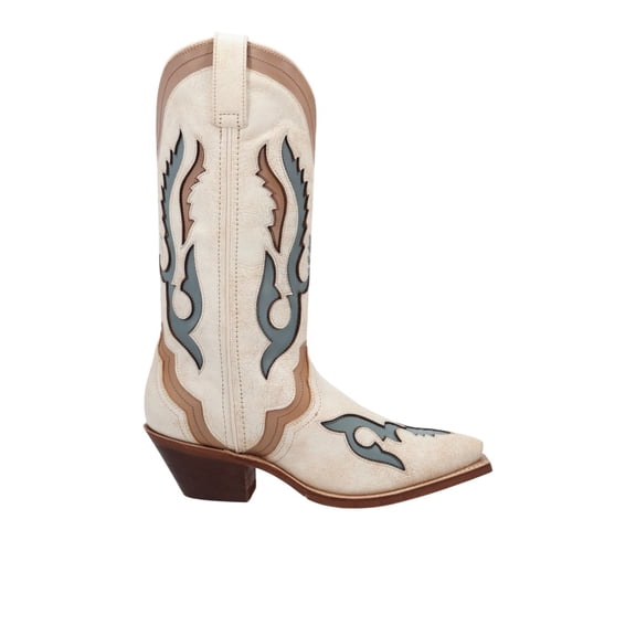 Laredo Womens HonkyTonk Halo Leather Pull On Snip Toe Cowboy Mid Calf Boot