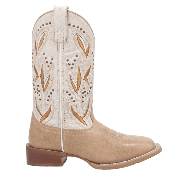 Laredo Womens Lydia Embroidered Studded Square Toe Cowboy  Mid Calf Boots