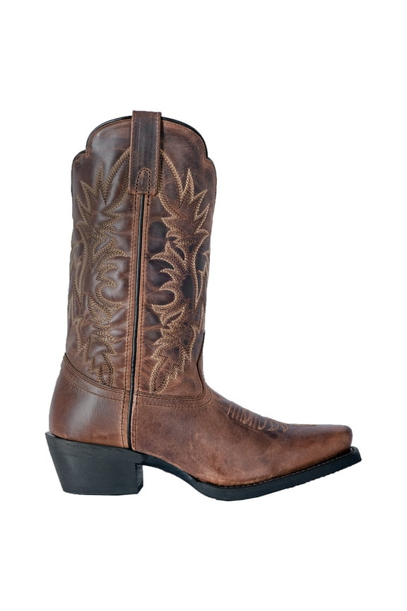 Womens Malinda Distressed Embroidered Square Toe Cowboy Mid Calf Bo