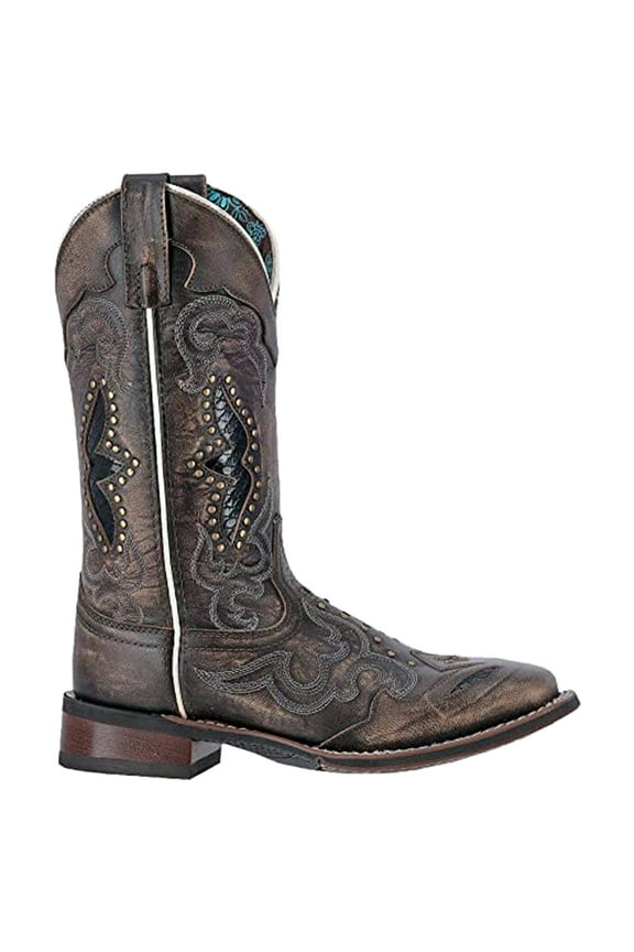 Women's Spellbound Leather Black Tan Mid-Calf Leather Boot - 6M