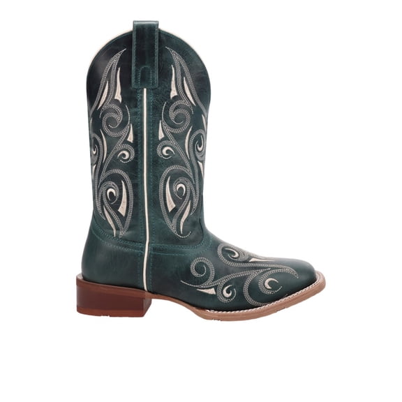 Laredo Womens Spurred Leather Pull On Square Toe Cowboy Mid Calf Boots