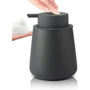 Lareina Foam Hand Soap Dispenser - 12 oz Bathroom Lotion Hand Pump Dispenser, Ceramic Foaming Soap Dispenser with Removable Pump for Kitchen Hand Wash Dispenser, Matte Dark Gray