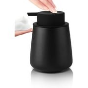 Lareina Foam Hand Soap Dispenser - 12 oz Bathroom Lotion Hand Pump Dispenser, Ceramic Foaming Soap Dispenser with Removable Pump for Kitchen Hand Wash Dispenser, Black