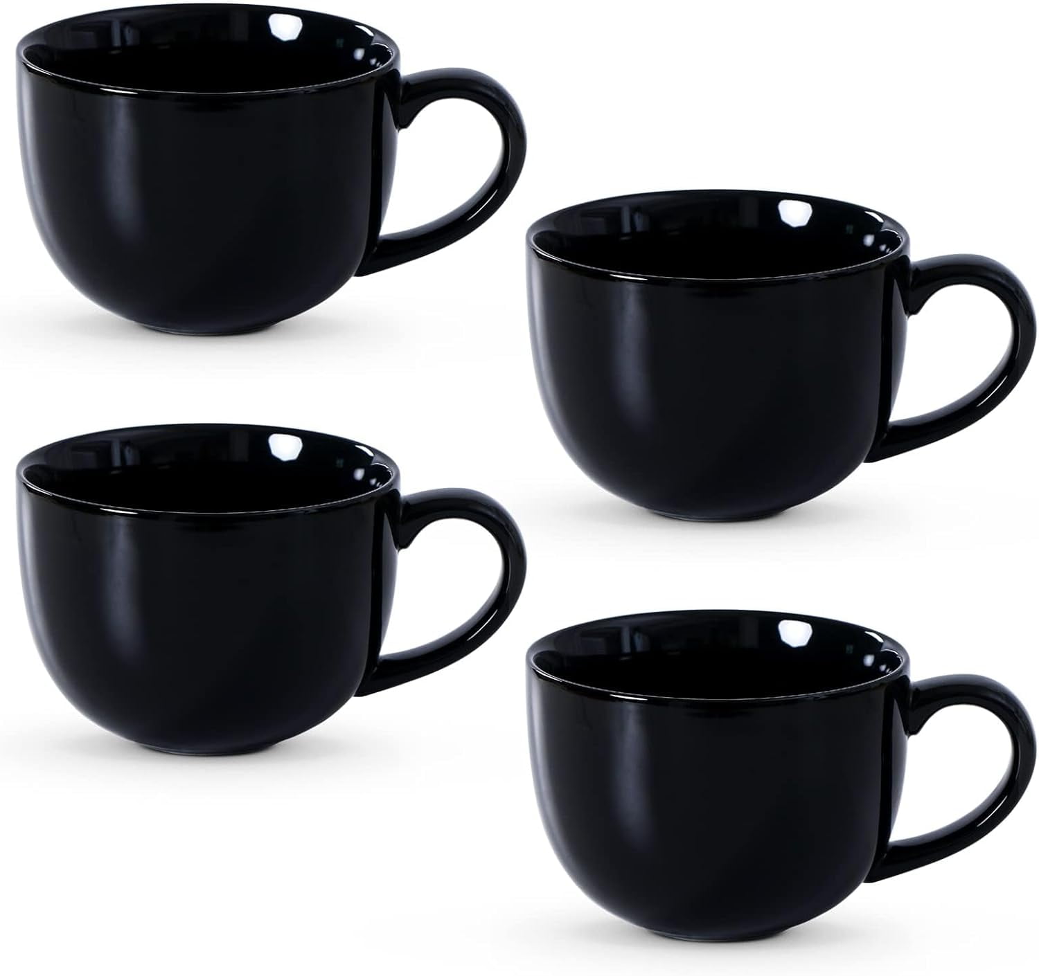 Lareina Jumbo Soup Mugs with Handles, 28 Ounce Porcelain Mugs for Soup