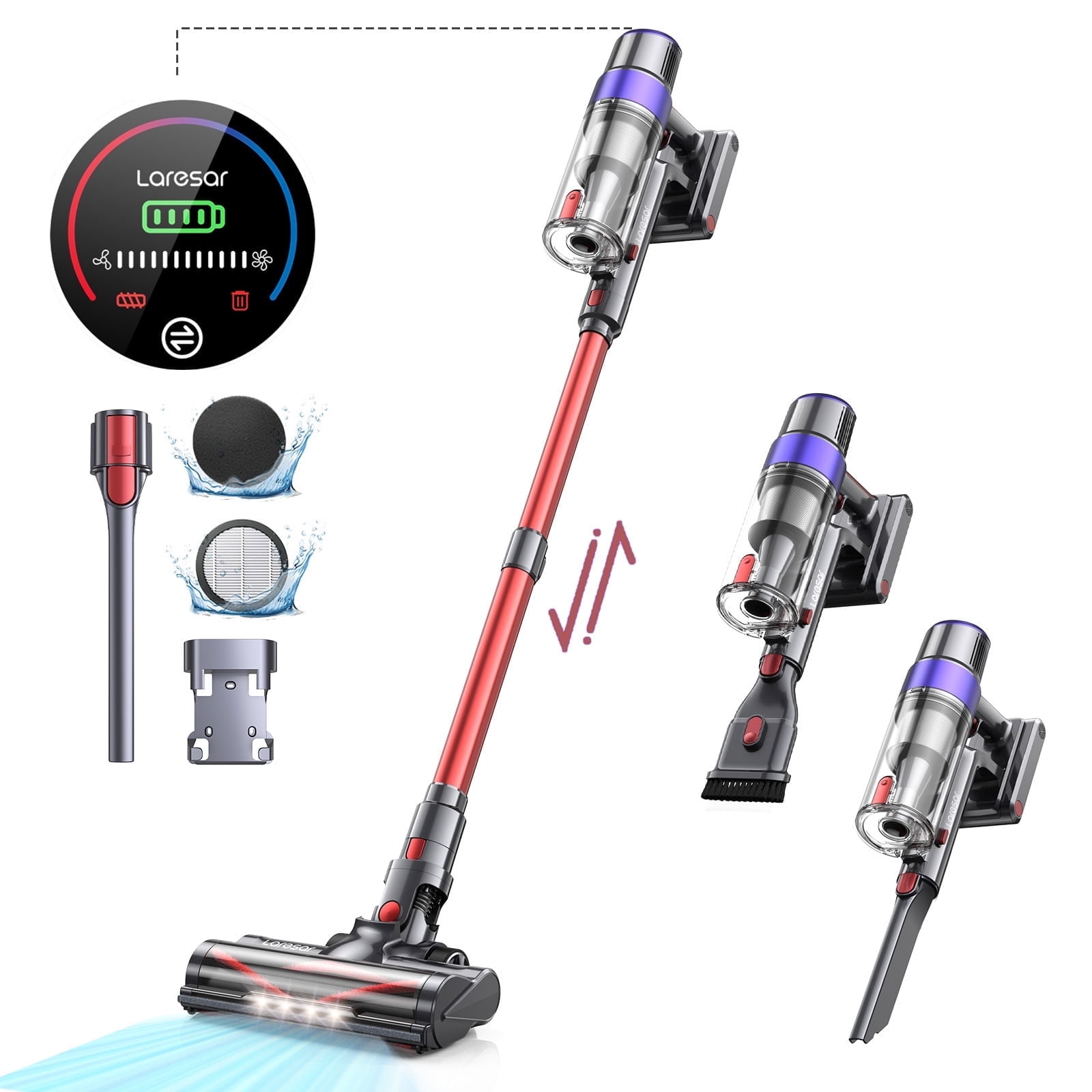 Buture Cordless Stick Vacuum Cleaner, 55mins 450W 38Kpa with Buture Cordless Stick Vacuum Cleaner, 55mins 450W 38Kpa with
