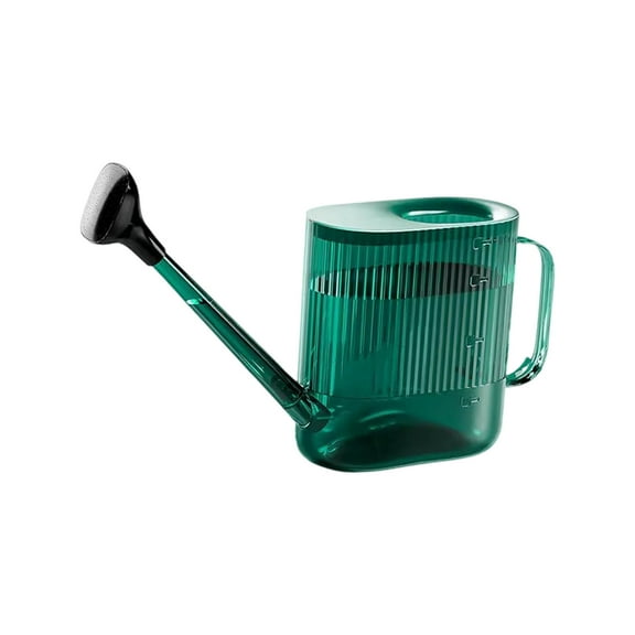 Large 1.8L Transparent Plastic Watering Can with Long Nozzle & Removable Sprinkler Head | Fine Water Holes for Gentle Plant Irrigation | Indoor & Outdoor Gardening Tool
