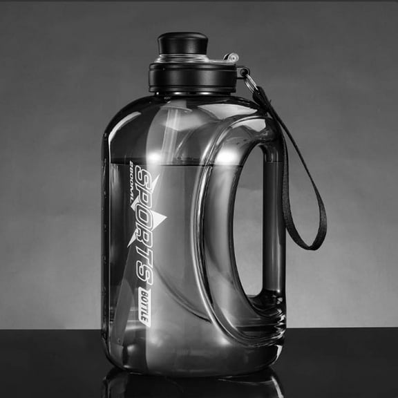 Large 1.8L Water Bottle with Straw and Chug Lid Leakproof Portable Sports Jug for Outdoor Hiking Gym Camping Travel 1.8L Home Decor