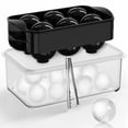 thumbnail image 1 of Large 1.9 Inch Ice Ball Tray Set With Bin And Tongs For Drinks And Cocktails, 1 of 6