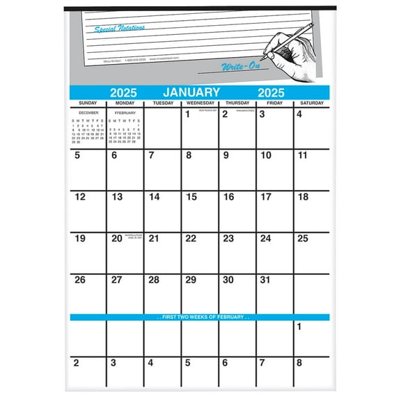 Large 1 Year Vertical Giant Write On Calendar Ideal for Dorm Room, Refrigerator, Kitchen and Office - 15 1/2 in. x 22 in., 2023