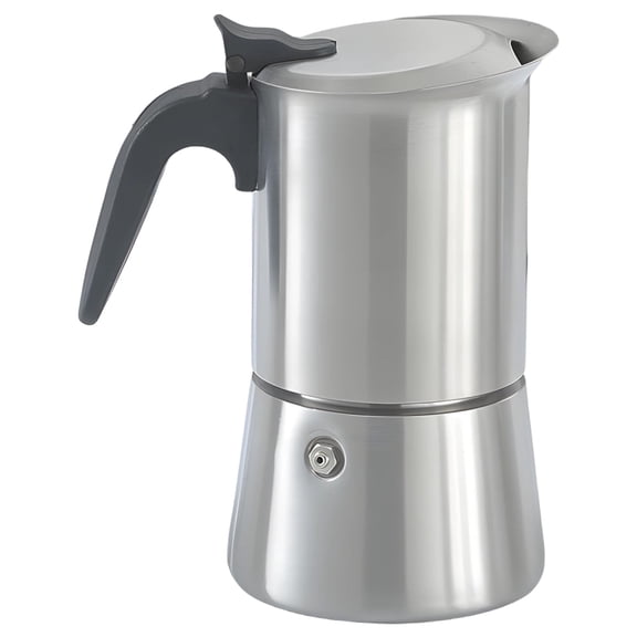 6-Cup Stainless Steel Moka Pot,300ml Italian Stovetop Espresso Maker,304 Double Valve Design,for Gas,Electric,Induction,Home & Camping Use