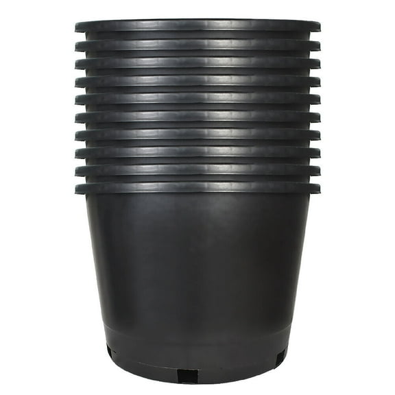 Large 10 Gallon Plant Flower Container 10PCS Plastic Nursery Pot Heavy Duty
