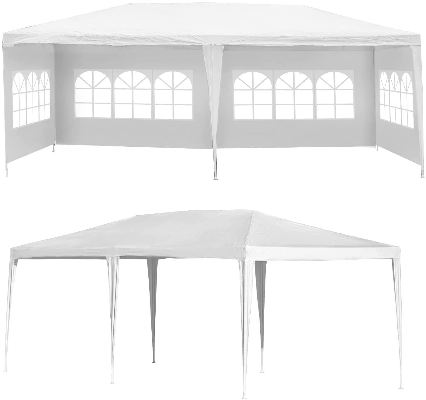 Large 10' x 20' Gazebo Canopy Party Tent with 4 Removable Window Side