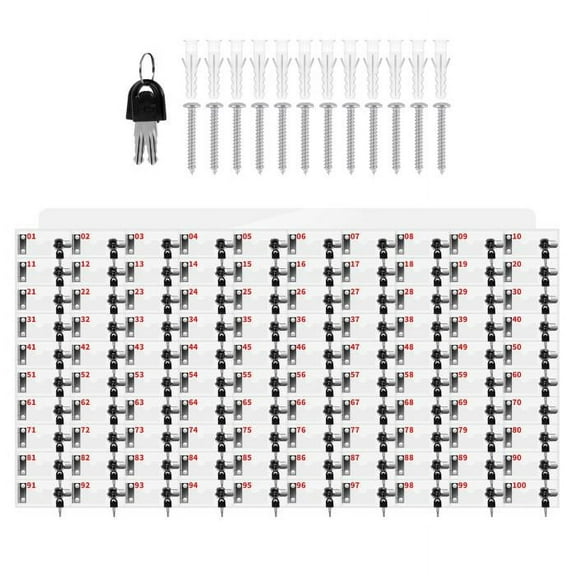 Large 100 Slots Acrylic Cell Phone Locker Box, 7.3x40.6x20.8in, Lockable Design, Cell Phone Storage Box for School, Factory, Gymnasium