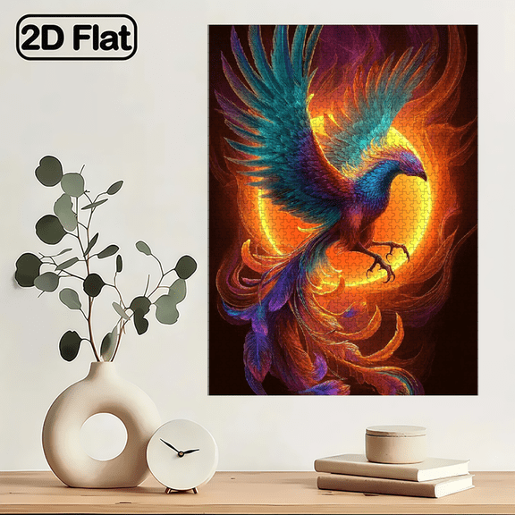 Large 1000pcs Phoenix Jigsaw Puzzle, Adult Brain Challenge, Perfect Christmas Gift for Family Relax, Portable Large-Scale DIY Project Game Decor