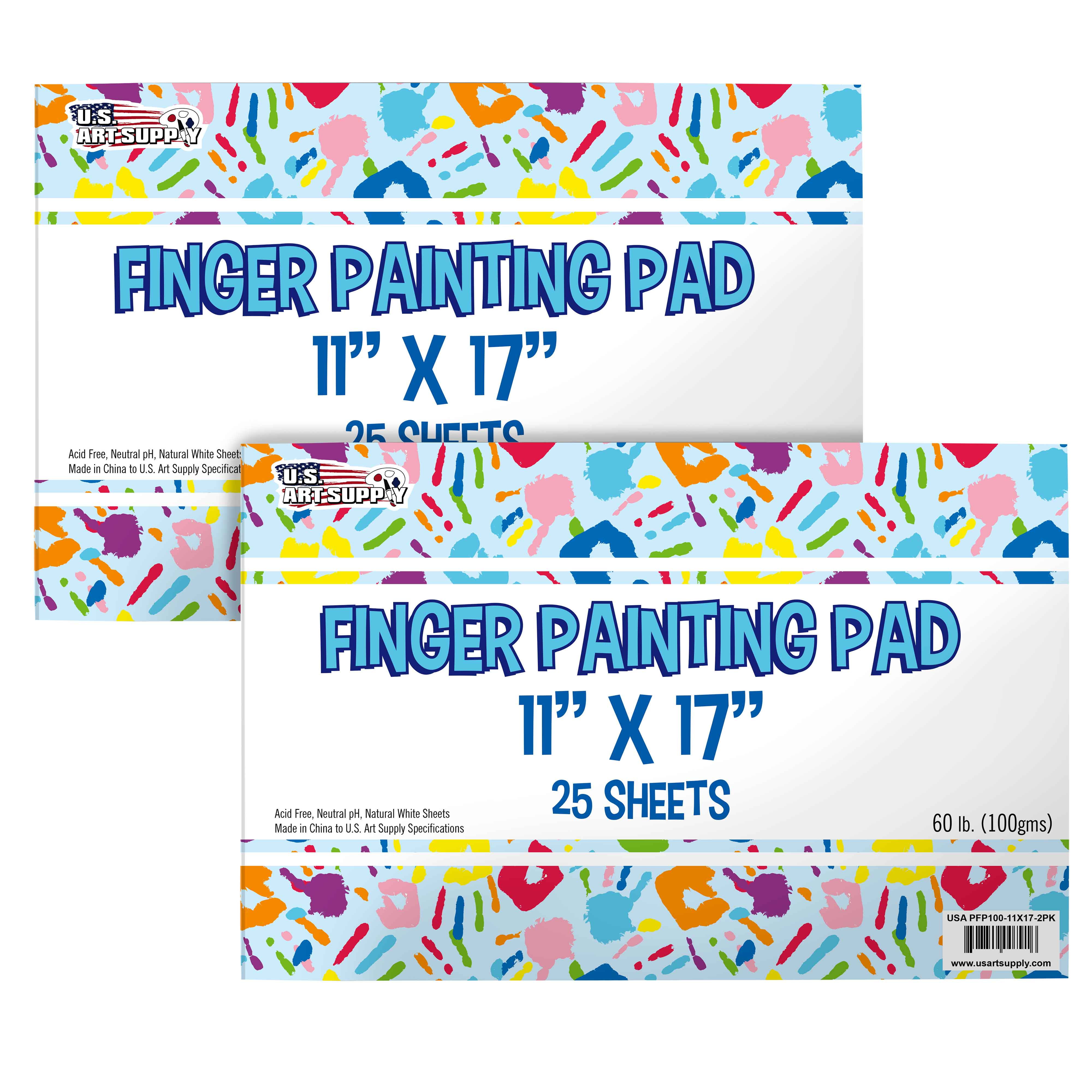 Large 11" x 17" Finger Painting Paper Pad 25 Sheets 60lb (100gsm