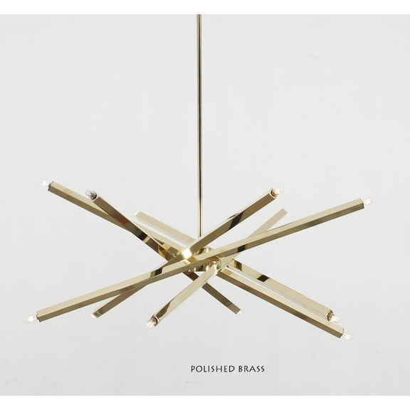 Large 12 Light Brass Sputnik Spiral Chandelier Pendant Mid Century Modern Raw Brass Sputnik chandelier light Fixture