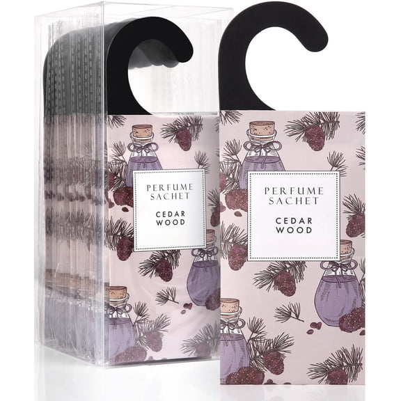 Large 12 Packs Cedar Closet Deodorizer Air Freshener Long Lasting Scented Sachets Smell Goods for House