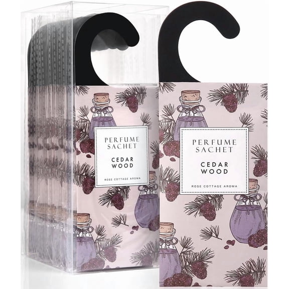 Large 12 Packs Cedar Wood Hanging Closet Deodorizer Air Freshener Long Lasting Scented Sachets Smell Goods for House