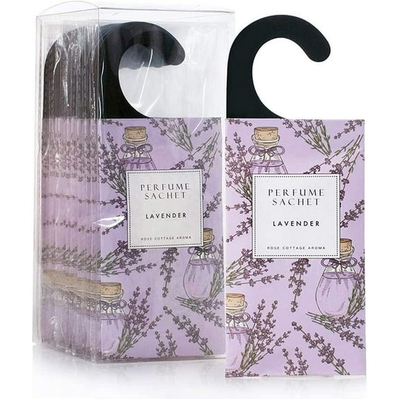 Large 12 Packs Lavender Hanging Closet Deodorizer Air Freshener Long Lasting Scented Sachets Smell Goods for House
