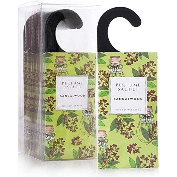 Large 12 Packs Sandalwood Hanging Closet Deodorizer Air Freshener Long Lasting Scented Sachets Smell Goods for House