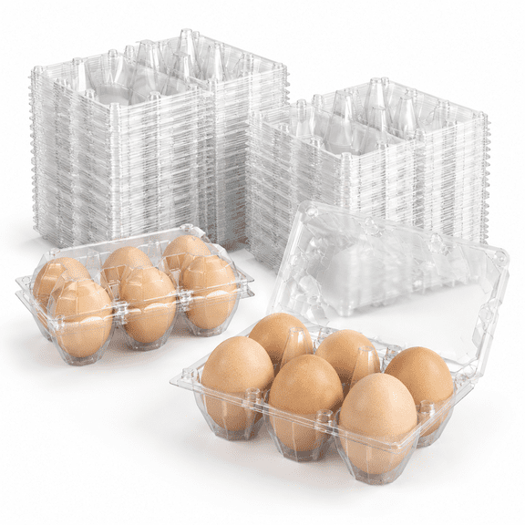 Large 120 Pack Egg Cartons Cheap Bulk Carton - 6 Count Duck Exact Half Dozen
