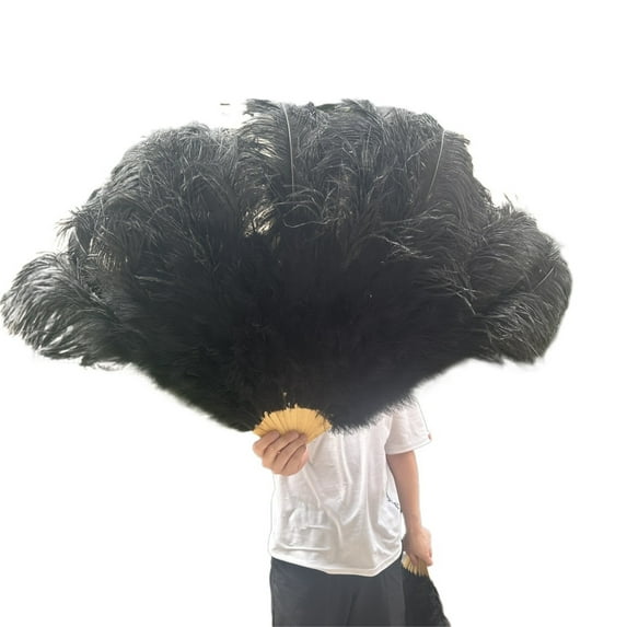 Large 13 Bone Fuffly Ostrich Feathers Fans 100CM 130CM Handheld Plumes Fan For Wedding Party Stage Performance