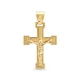thumbnail image 1 of Large 14K Gold Heavy Plated Milgrain Bordered Crucifix Pendant + 24" 2mm Rope Chain Necklace Set, 1 of 7