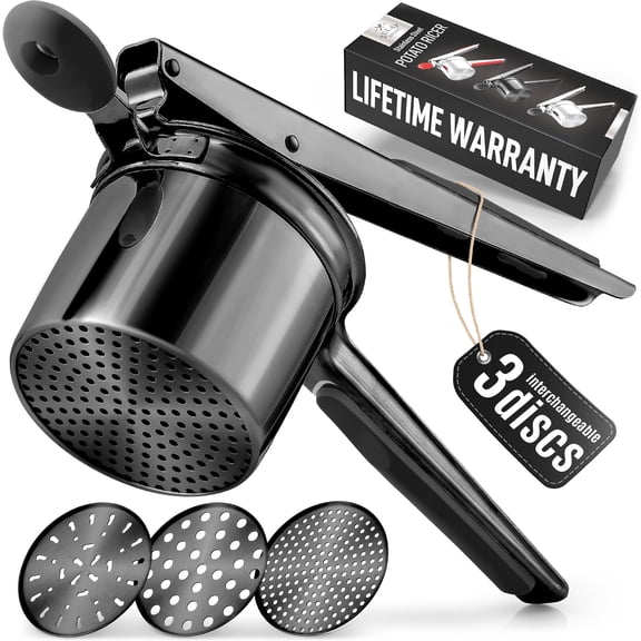 Large 15oz Potato Ricer, Heavy Duty Stainless Steel Potato Masher and Ricer for Mashed Potatoes, Mashed Potato Masher & Potato Press Kitchen Gadget for Perfect Mashed Potatoes