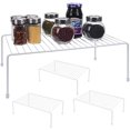 thumbnail image 1 of Large (16.1 x 10.2 Inch) Cabinet Storage Shelf Rack, Shelves，Kitchen Counter and Cabinet Shelf, Storage Rack Organizer for Kitchen, Fridge, Cabinet, Bathroom Cupboard (White, 4), 1 of 5