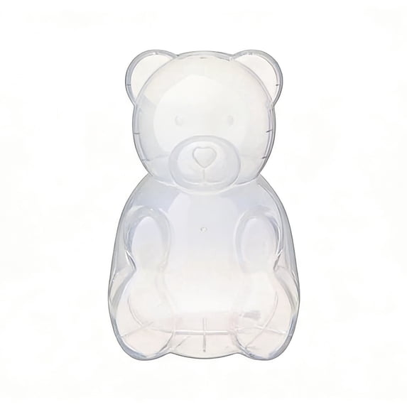 Large 16 Inch Clear Plastic Bear Container Jar for Candy Storage, Adorable Gummy Bear Shaped Gift Box for Party Decor
