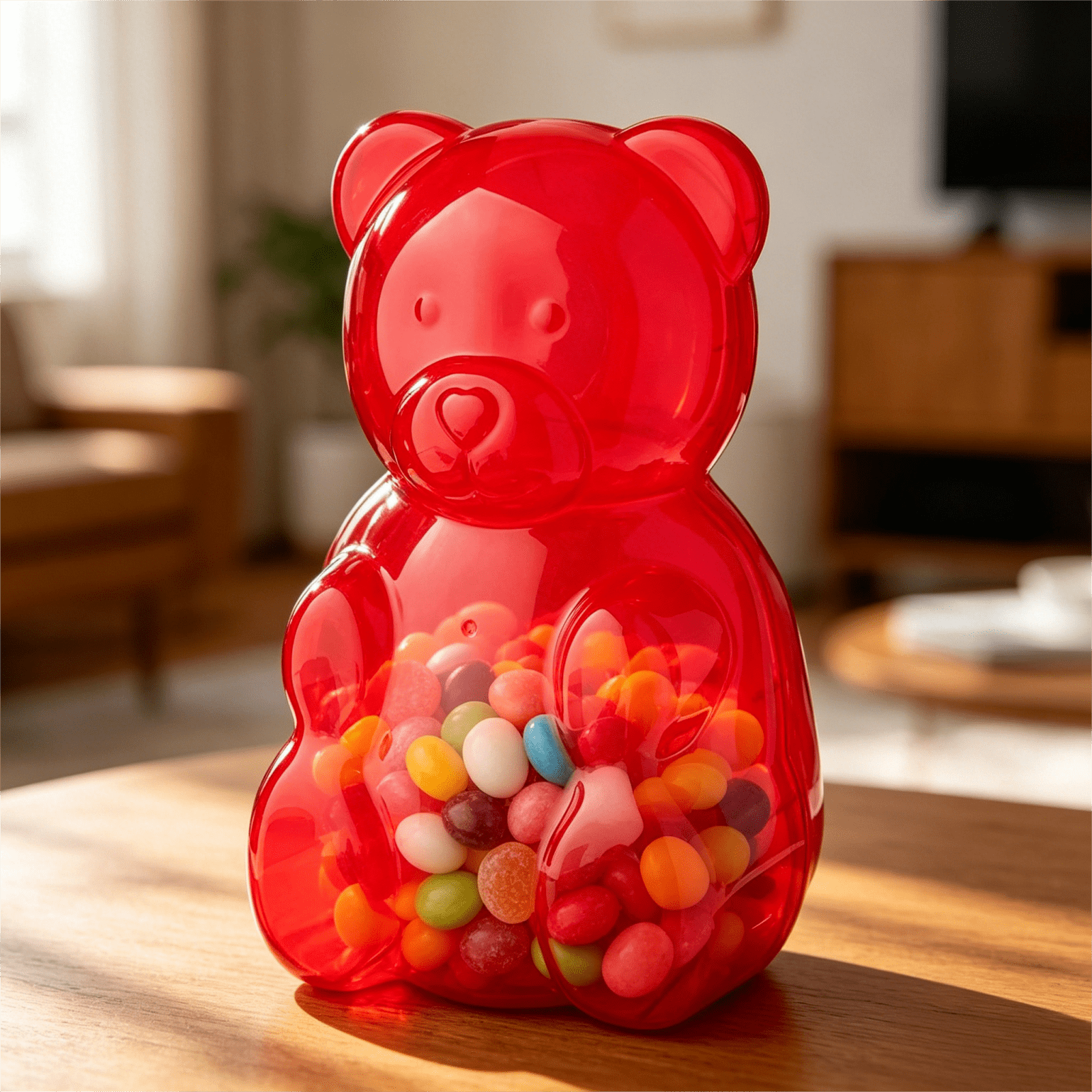 Large 16 Inch Clear Plastic Bear Container Jar for Candy Storage ...