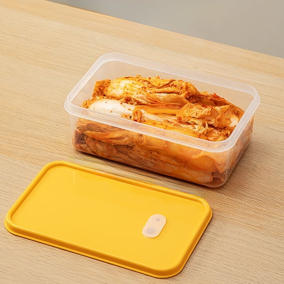 Large 1650ml Food Storage Container with Lid, Airtight Sealed Plastic Keep Fresh Box for Refrigerator, Meal Prep Produce Vegetable Fruit Container, Clear BPA-Free, 8.66x5.30x3.14 Inch