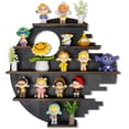 thumbnail image 1 of Large 17.7" Wooden Circle Floating Shelves for Wall, Figures Minifigures Figurine Display Shelf Wall Mount, Wood Wall Hanging Shelf for Collection Collectibles, for Bedroom Living Room, 1 of 9