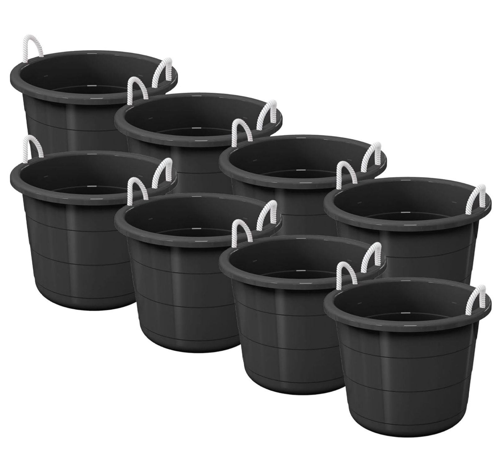 Large 17 Gallon Flexible Plastic Storage Bucket Container with Easy