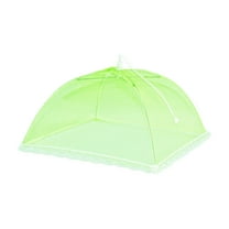 Large 17 Inch Mesh Food Tent Umbrella - Reusable Collapsible Food Cover Screen for Outdoor Picnics, BBQs, Camping, Parties - Keep Flies & Bugs Out, Green
