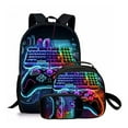 thumbnail image 1 of Large 17in Gaming Backpack Set w/Lunch Box - Cool Design for Travel & Work, 1 of 6
