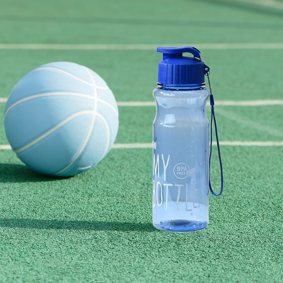 Large 18.59oz Water Bottle for Outdoor Sports & Camping, BPA-Free Plastic Leakproof Travel Bottle with Handle & Strap, Dishwasher Safe, Frosted Semi-Transparent Design, Lightweight 0.22lb