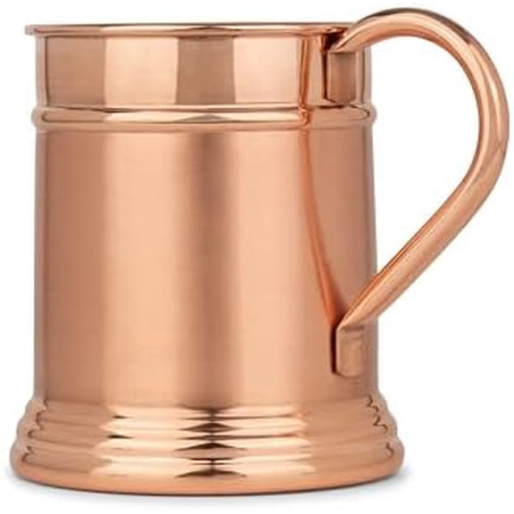 Large 18 oz, Moscow Mule Copper Mug | Solid Handcrafted 100% Pure Copper Cup - Inside & Out | Keeps Drinks Super Cold | Tankard Beer Stein Mug | Best Gift for Moscow Mule Lovers