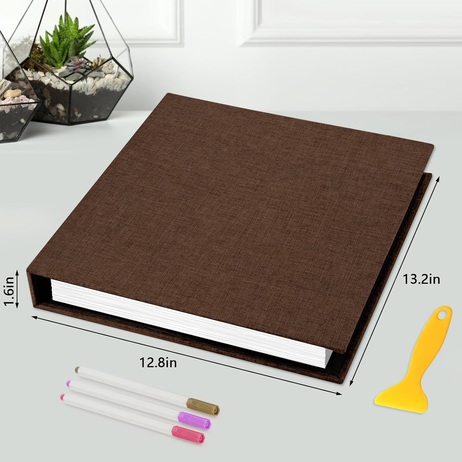 Large 18In Photo Album Self Adhesive 60 Pages, 3Ring Scrapbook Albums