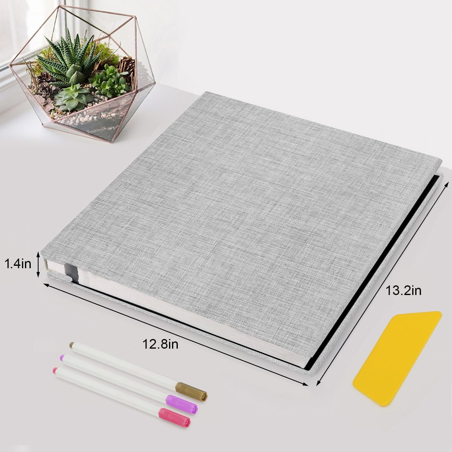 Large 18In Photo Album Self Adhesive 60 Pages, Scrapbook Albums with Sticky Page Holds 10x12 & 8x10 & 5X7 & 4x6 Pictures, DIY Photo Book Ideal Gift for Family Wedding Baby
