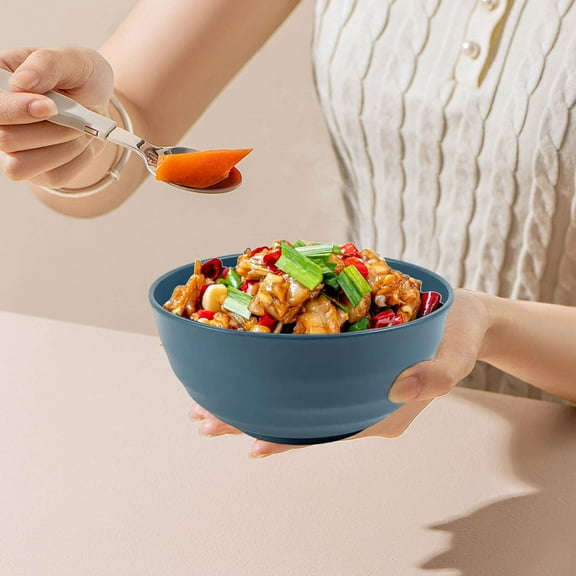 Large 19.5×9 cm Plastic Cereal Bowl, Everyday Dishwasher-Safe Serving Bowl for Breakfast, Salad and Snacks