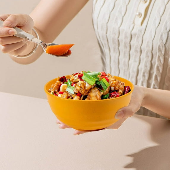 Large 19.5x9cm Plastic Cereal Bowl - Dishwasher Safe Soup Bowl, Durable Microwave-Safe Bowl for Breakfast Snacks, Single-Serve Food Bowl for Home Office