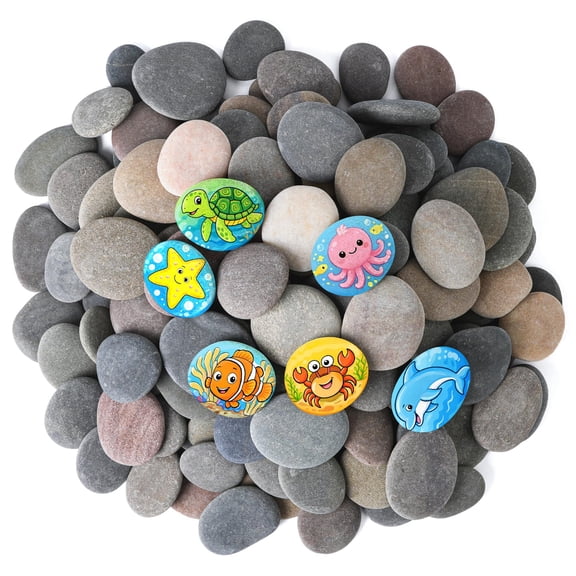 Large 2.15-3.35" Smooth Natural River Rocks for Painting, Flat Painting Rocks & Craft Stones for Kindness Rocks, Art Projects & DIY Crafts