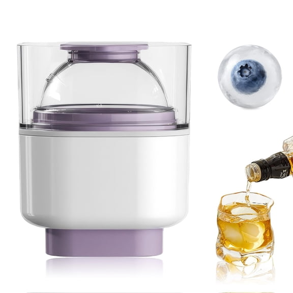 Large 2.5" Ice Ball Press Mold, Silicone Sphere Ice Maker with Lid for Whiskey & Cocktails, Easy Release Planetary Design for Slow-Melting Chilling